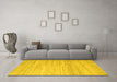 Machine Washable Abstract Yellow Contemporary Rug in a Living Room, wshcon635yw