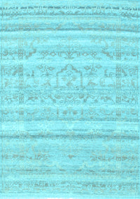 Solid Light Blue Modern Rug, con636lblu