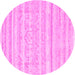 Round Machine Washable Solid Pink Modern Rug, wshcon636pnk