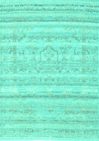 Solid Turquoise Modern Rug, con636turq