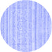 Round Solid Blue Modern Rug, con636blu