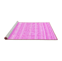 Sideview of Machine Washable Solid Pink Modern Rug, wshcon636pnk