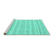 Sideview of Machine Washable Solid Turquoise Modern Area Rugs, wshcon636turq