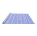 Sideview of Machine Washable Solid Blue Modern Rug, wshcon636blu