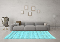 Machine Washable Solid Light Blue Modern Rug in a Living Room, wshcon636lblu