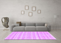 Machine Washable Solid Purple Modern Area Rugs in a Living Room, wshcon636pur