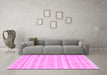 Machine Washable Solid Pink Modern Rug in a Living Room, wshcon636pnk