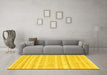 Machine Washable Solid Yellow Modern Rug in a Living Room, wshcon636yw