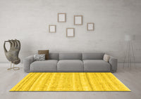 Machine Washable Solid Yellow Modern Rug, wshcon636yw