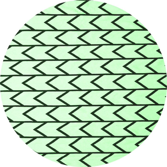 Round Machine Washable Solid Emerald Green Modern Area Rugs, wshcon637emgrn