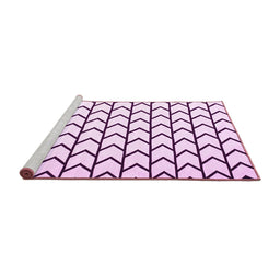 Sideview of Machine Washable Solid Pink Modern Rug, wshcon637pnk