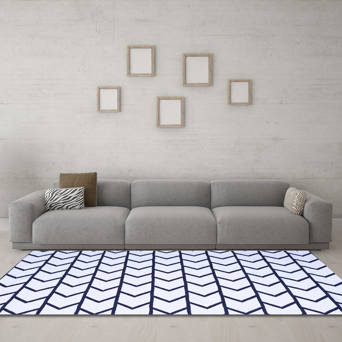 Machine Washable Solid Blue Modern Rug in a Living Room, wshcon637blu