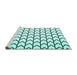 Sideview of Machine Washable Solid Turquoise Modern Area Rugs, wshcon637turq