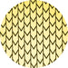 Round Solid Yellow Modern Rug, con637yw