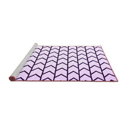 Sideview of Machine Washable Solid Purple Modern Area Rugs, wshcon637pur