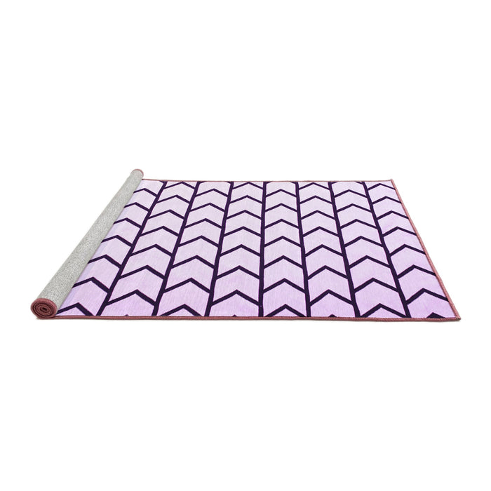 Sideview of Machine Washable Solid Purple Modern Area Rugs, wshcon637pur