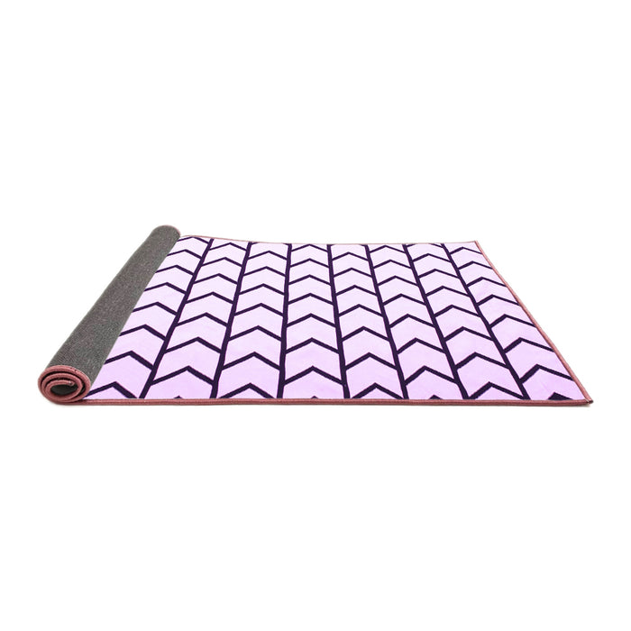 Sideview of Solid Purple Modern Rug, con637pur
