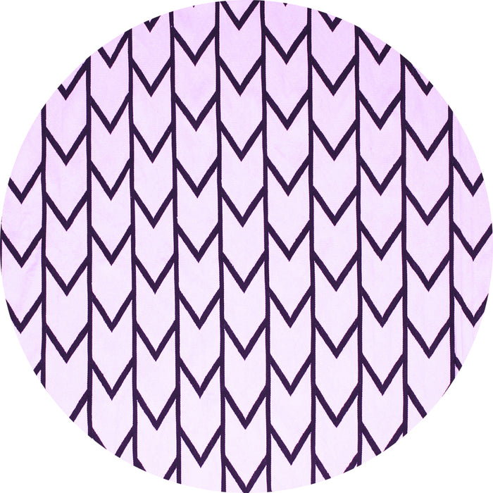 Round Machine Washable Solid Purple Modern Area Rugs, wshcon637pur