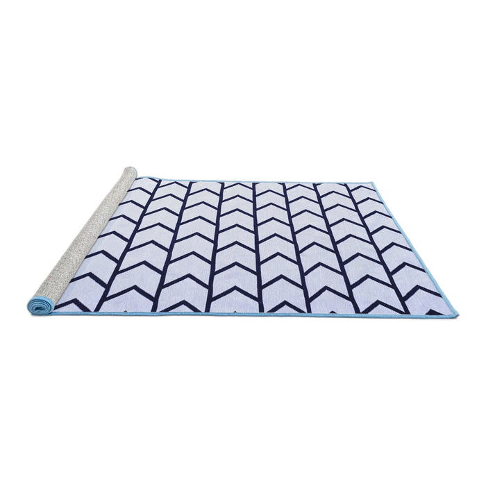 Sideview of Machine Washable Solid Blue Modern Rug, wshcon637blu