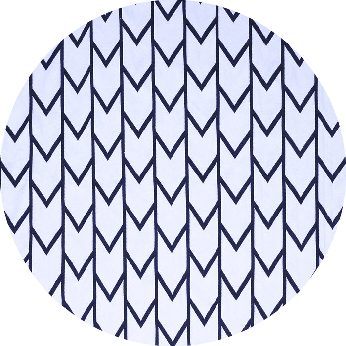 Round Machine Washable Solid Blue Modern Rug, wshcon637blu