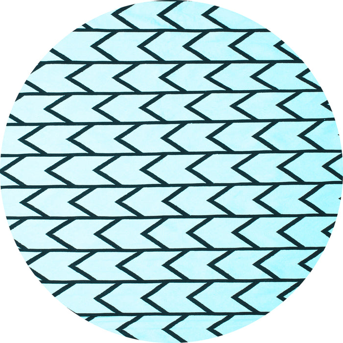 Round Solid Light Blue Modern Rug, con637lblu
