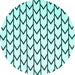 Round Solid Turquoise Modern Rug, con637turq