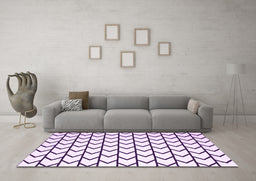 Machine Washable Solid Purple Modern Area Rugs in a Living Room, wshcon637pur