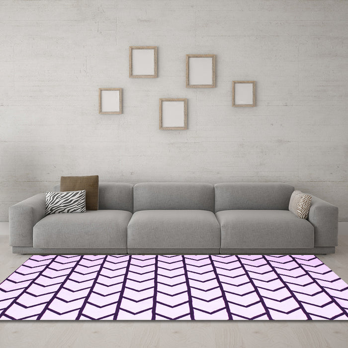 Machine Washable Solid Purple Modern Area Rugs in a Living Room, wshcon637pur