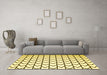 Machine Washable Solid Yellow Modern Rug in a Living Room, wshcon637yw