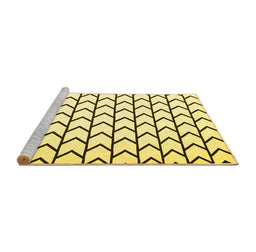 Sideview of Machine Washable Solid Yellow Modern Rug, wshcon637yw