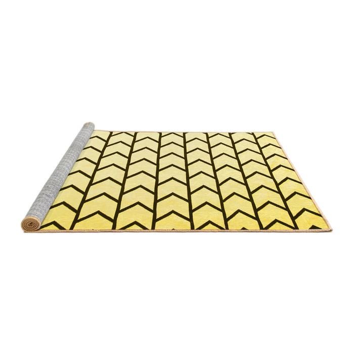 Sideview of Machine Washable Solid Yellow Modern Rug, wshcon637yw