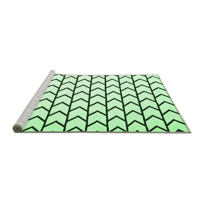 Sideview of Machine Washable Solid Emerald Green Modern Area Rugs, wshcon637emgrn