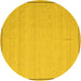 Round Abstract Yellow Contemporary Rug, con638yw