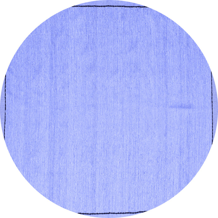 Round Abstract Blue Contemporary Rug, con638blu