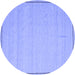 Round Abstract Blue Contemporary Rug, con638blu