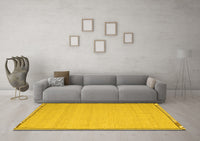 Machine Washable Abstract Yellow Contemporary Rug, wshcon638yw