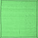 Square Machine Washable Abstract Emerald Green Contemporary Area Rugs, wshcon638emgrn