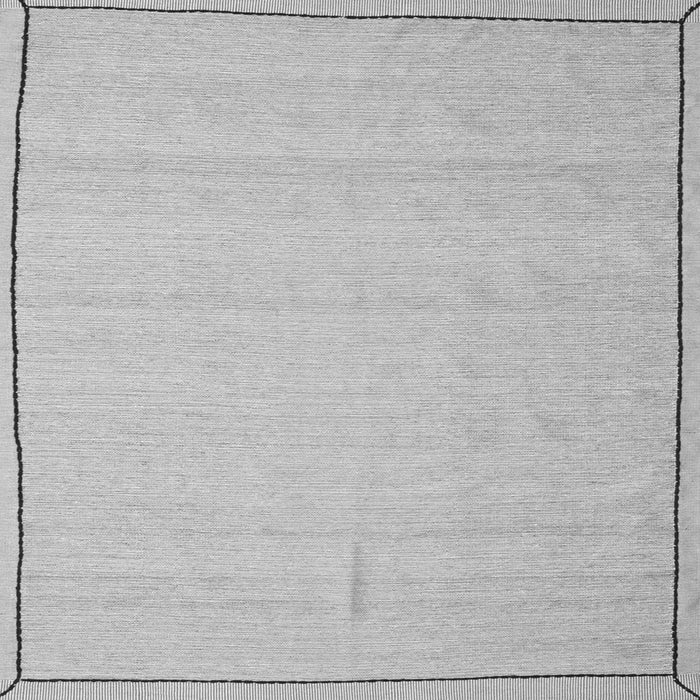 Round Machine Washable Abstract Gray Contemporary Rug, wshcon638gry