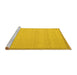 Sideview of Machine Washable Abstract Yellow Contemporary Rug, wshcon638yw