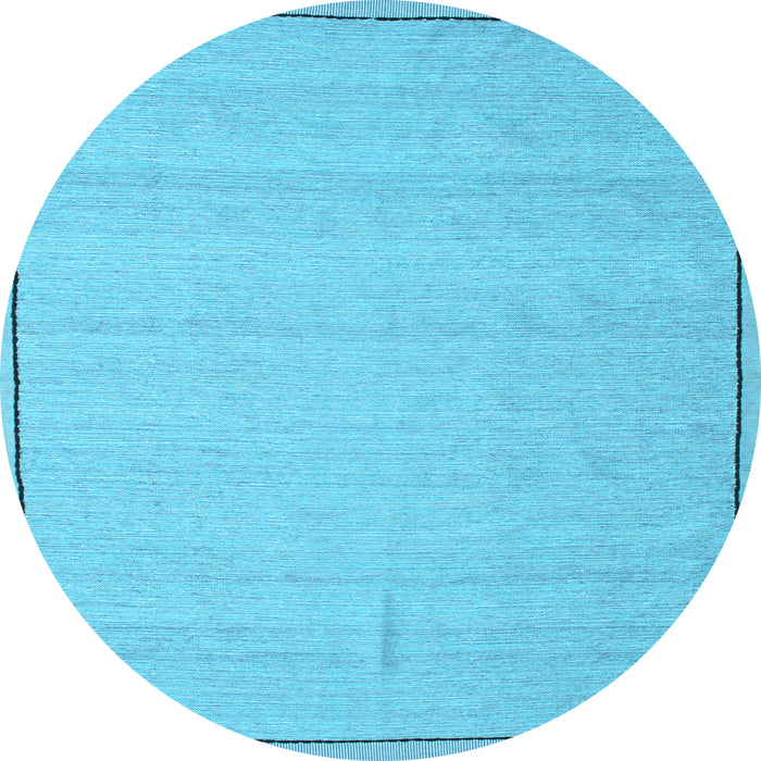 Round Abstract Light Blue Contemporary Rug, con638lblu