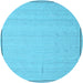 Round Abstract Light Blue Contemporary Rug, con638lblu