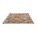 Serging Thickness of Machine Washable Contemporary Rust Pink Rug, wshcon639