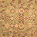 Square Machine Washable Southwestern Brown Country Rug, wshcon639brn