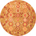 Square Southwestern Orange Country Rug, con639org