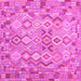 Square Southwestern Pink Country Rug, con639pnk