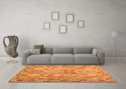 Machine Washable Southwestern Orange Country Area Rugs in a Living Room, wshcon639org