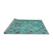 Sideview of Machine Washable Southwestern Light Blue Country Rug, wshcon639lblu