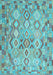 Machine Washable Southwestern Light Blue Country Rug, wshcon639lblu