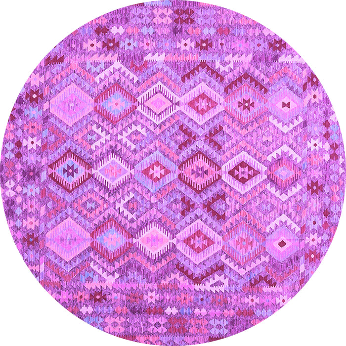 Round Southwestern Purple Country Rug, con639pur