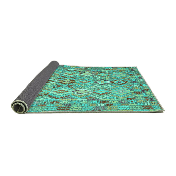 Sideview of Southwestern Turquoise Country Rug, con639turq